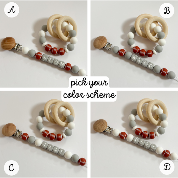 Custom Football Pacifier Clip for New Mom