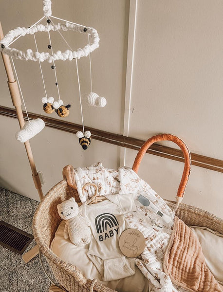 Crochet Bee Boho Baby Mobile ♡