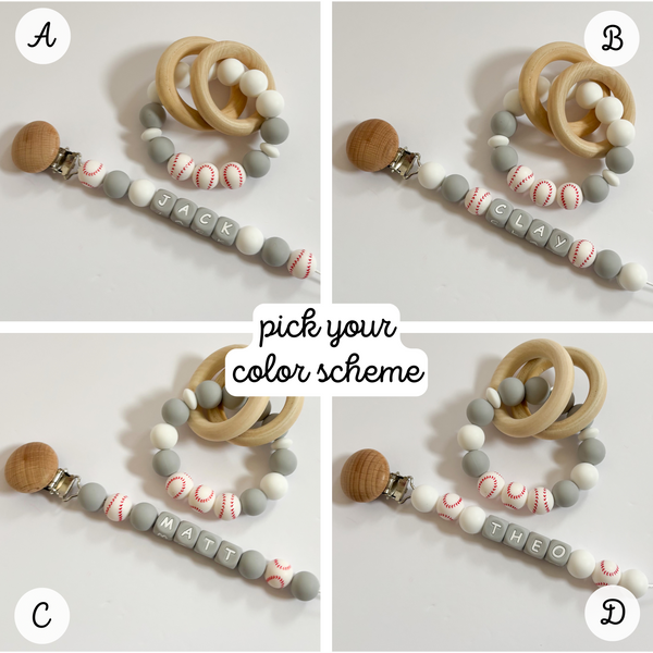 Custom Baseball Pacifier Clip for New Baseball Mom