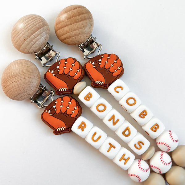 Baseball Catcher Personalized Pacifier Clip