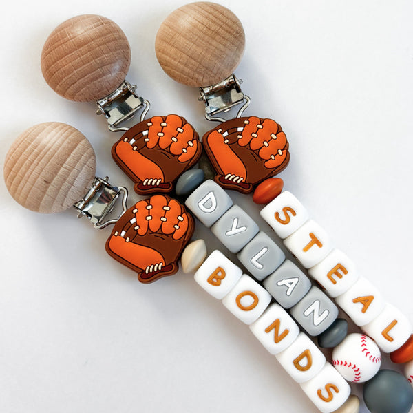 Baseball Catcher Personalized Pacifier Clip