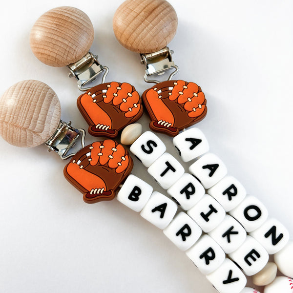 Baseball Catcher Personalized Pacifier Clip