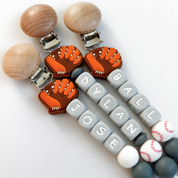Baseball Catcher Personalized Pacifier Clip
