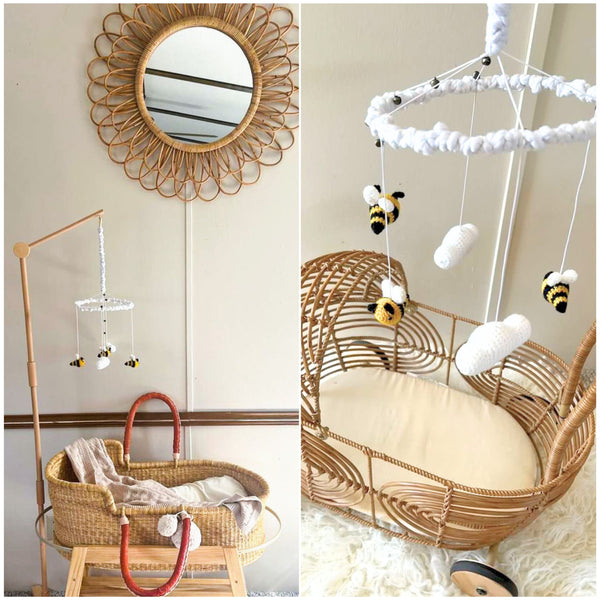 Crochet Bee Boho Baby Mobile ♡