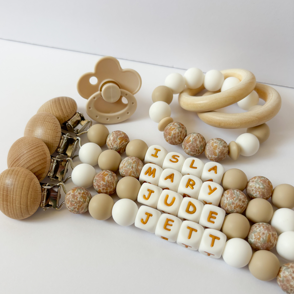 Boho Floral Pacifier Clip