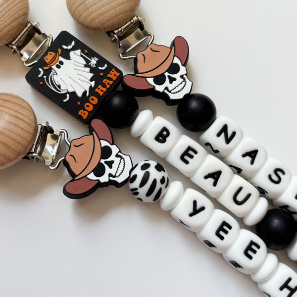 Western Halloween Personalized Cowboy Pacifier Clip