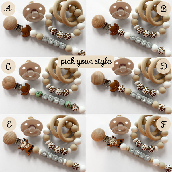 Western Cowboy Hat Personalized Pacifier Clip