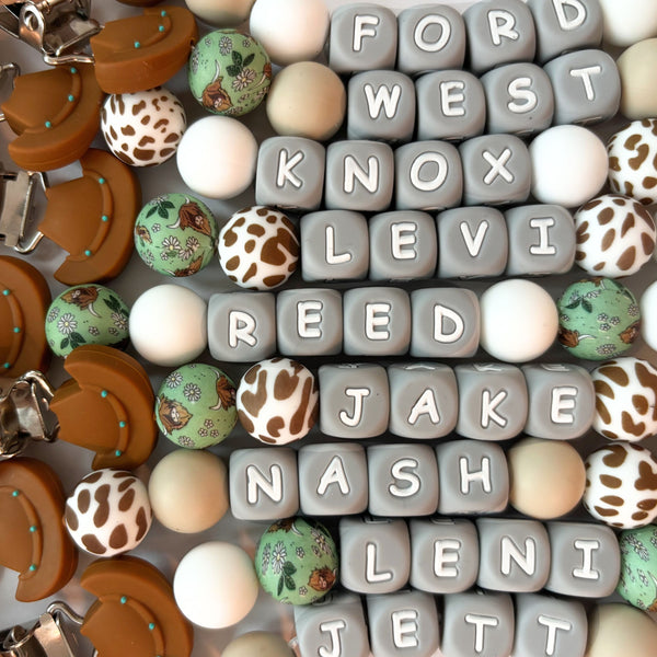 Western Cowboy Hat Personalized Pacifier Clip