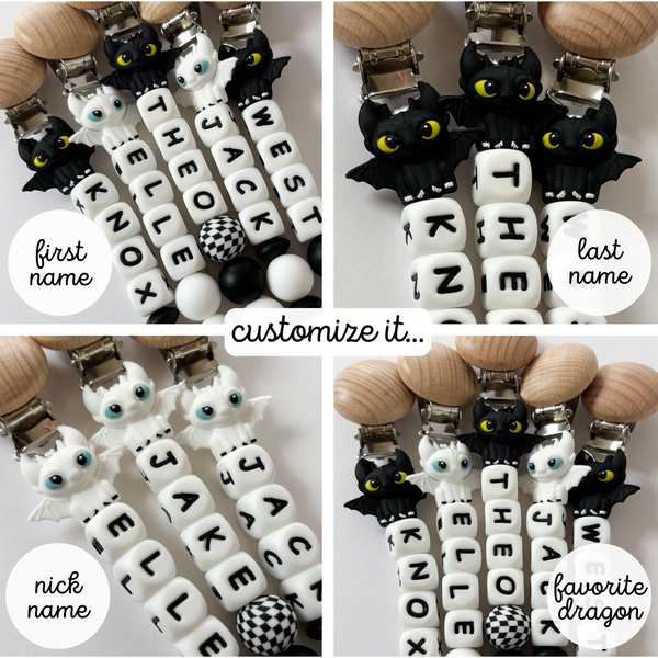 Dragon Personalized Pacifier Clip