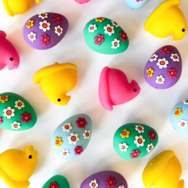 Easter Egg Personalized Pacifier Clips • Colorful Spring Tulip Flowers + Easter Bunny Styles • New Mom Gift