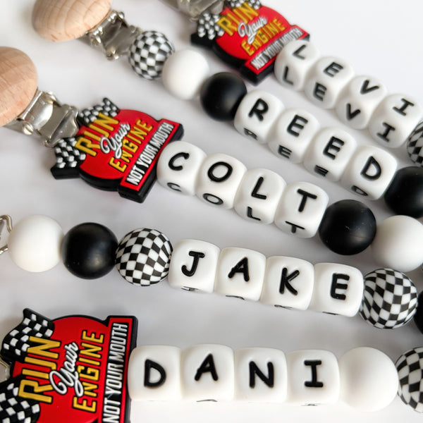 Motocross + Dirt Bike Personalized Pacifier Clip