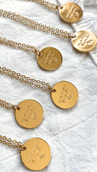 Mom Necklace Engraved with Mama Bear + Mama Bird ♡