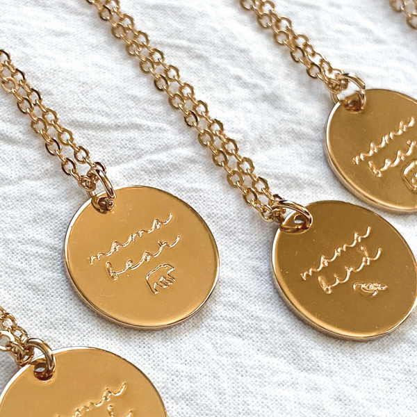 Mom Necklace Engraved with Mama Bear + Mama Bird ♡