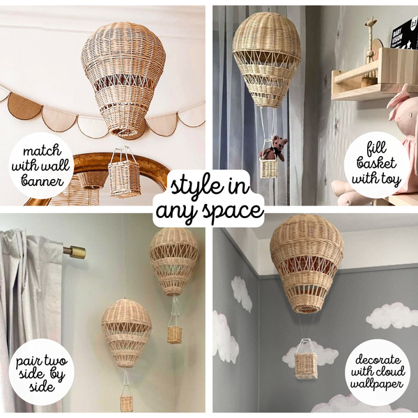 Rattan Hot Air Balloon Nightlight ♡