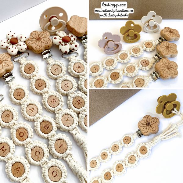 Personalized Daisy Pacifier Clip ✿