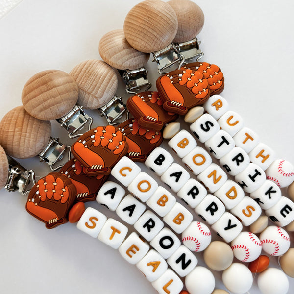 Baseball Catcher Personalized Pacifier Clip