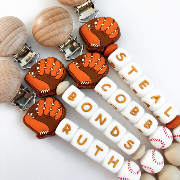 Baseball Catcher Personalized Pacifier Clip