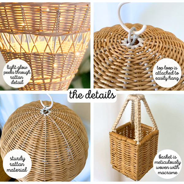 Rattan Hot Air Balloon Nightlight ♡