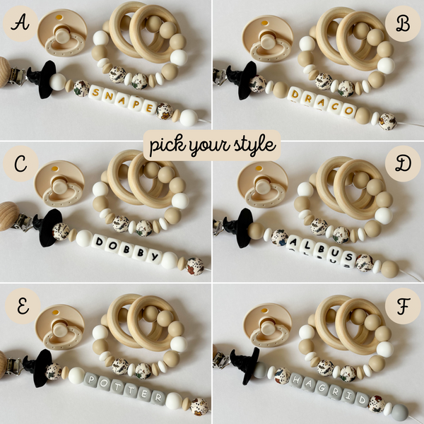 Wizard Sorting Hat Personalized Pacifier Clip