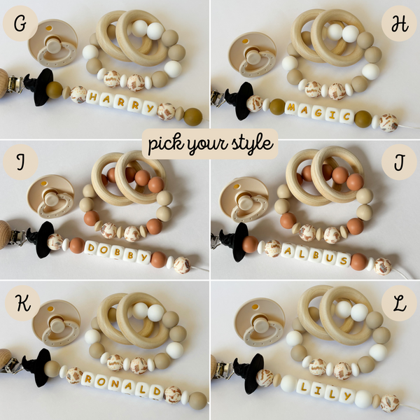 Wizard Sorting Hat Personalized Pacifier Clip