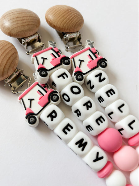 Golf Personalized Pacifier Clips • New Mom GIft