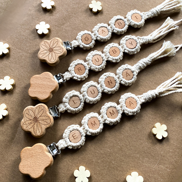 Personalized Daisy Pacifier Clip ✿