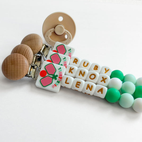 Pickleball Custom Pacifier Clip