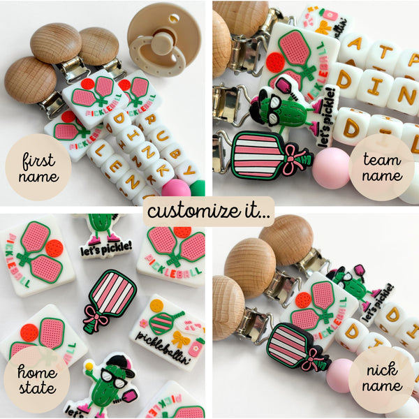 Pickleball Custom Pacifier Clip