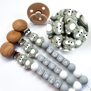 Baby Raccoon Silicone Custom Pacifier Clip