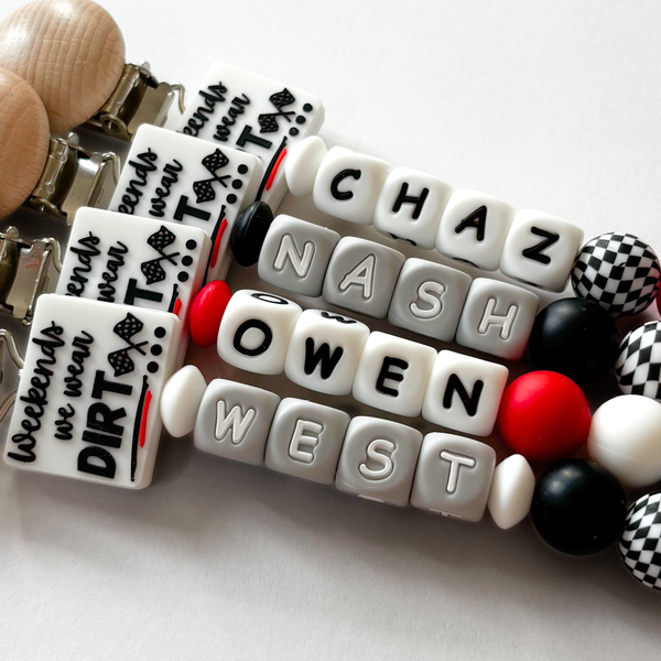 Dirt Bike Motocross Personalized Pacifier Clip