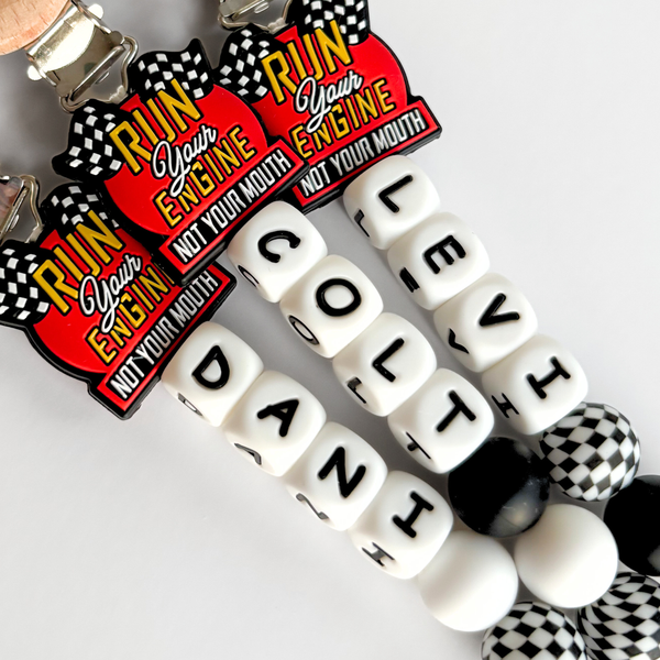 Motocross + Dirt Bike Personalized Pacifier Clip
