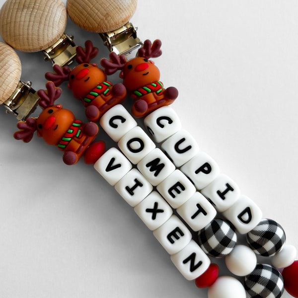 Rudolph the Red-Nosed Reindeer Pacifier Clips 🎄