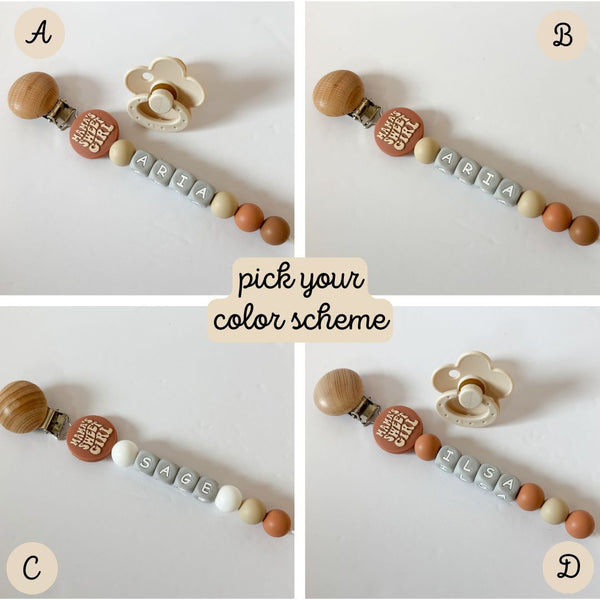 Mama's Sweet Girl Personalized Pacifier Clip