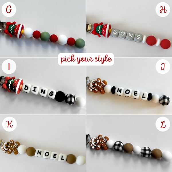 Christmas Pacifier Clips • Baby's First Christmas 🎄