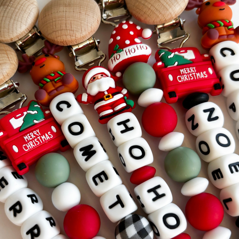 Christmas Pacifier Clips • Baby's First Christmas 🎄