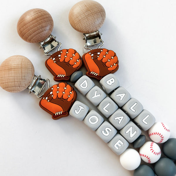 Baseball Catcher Personalized Pacifier Clip
