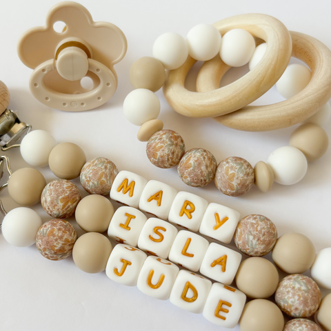 Boho Floral Pacifier Clip