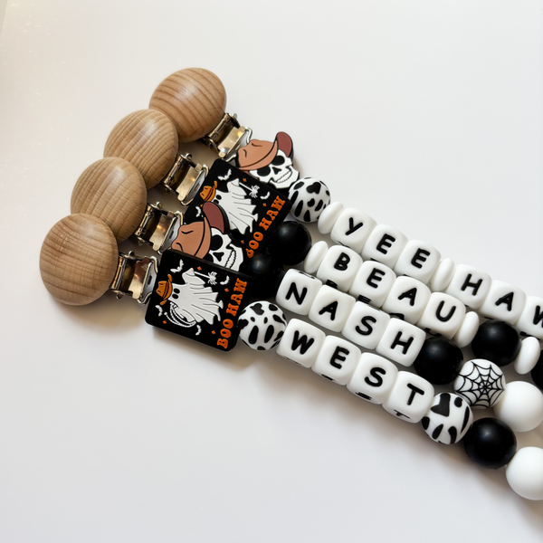 Western Halloween Personalized Cowboy Pacifier Clip