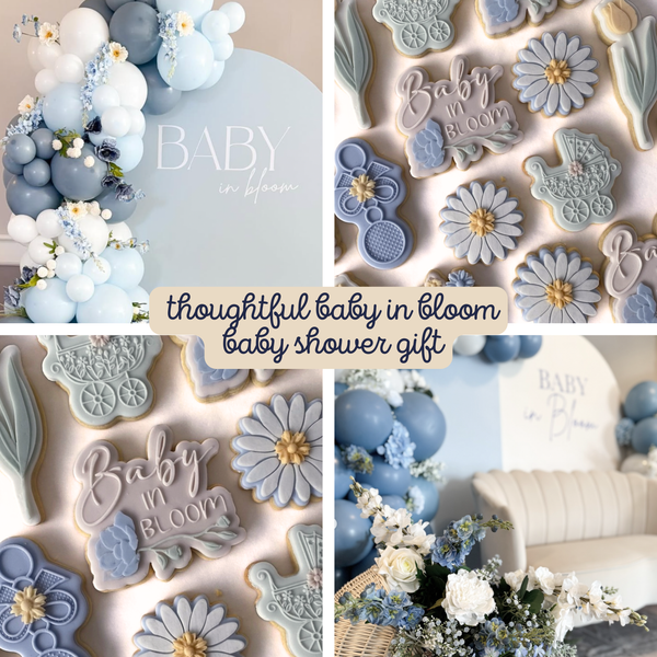Floral Blue Personalized Daisy Pacifier Clip