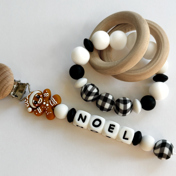 Gingerbread Man Christmas Pacifier Clips 🎄