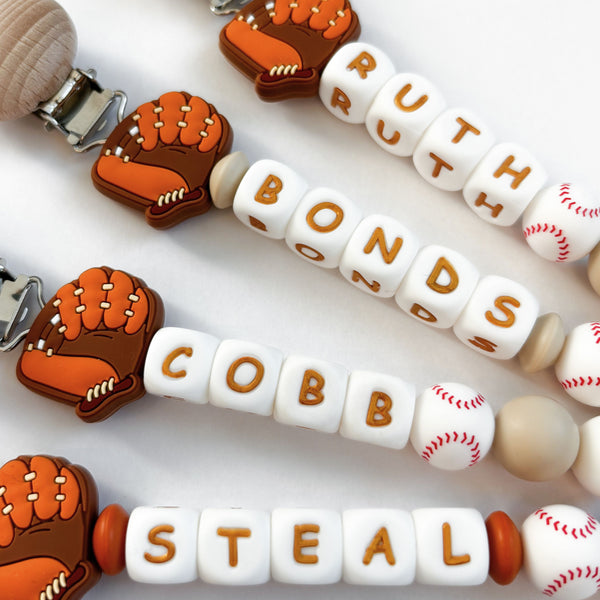 Baseball Catcher Personalized Pacifier Clip