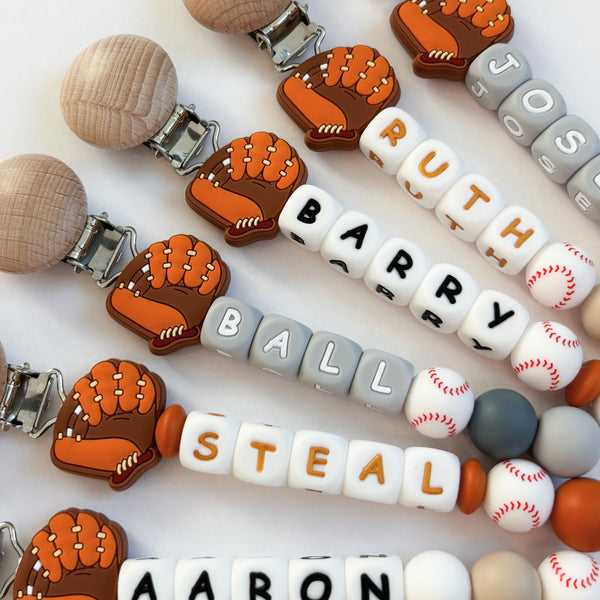 Baseball Catcher Personalized Pacifier Clip