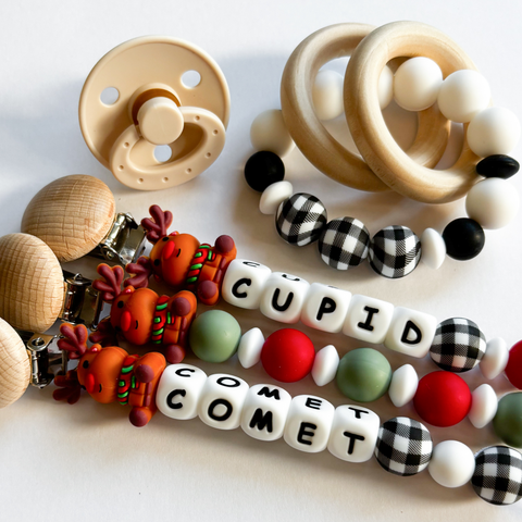 Rudolph the Red-Nosed Reindeer Pacifier Clips 🎄