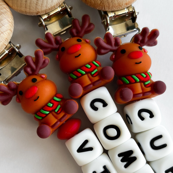 Rudolph the Red-Nosed Reindeer Pacifier Clips 🎄