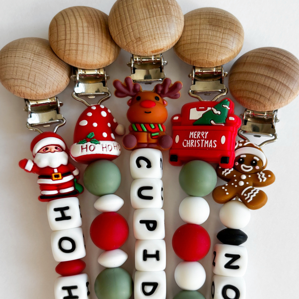 Christmas Pacifier Clips • Baby's First Christmas 🎄