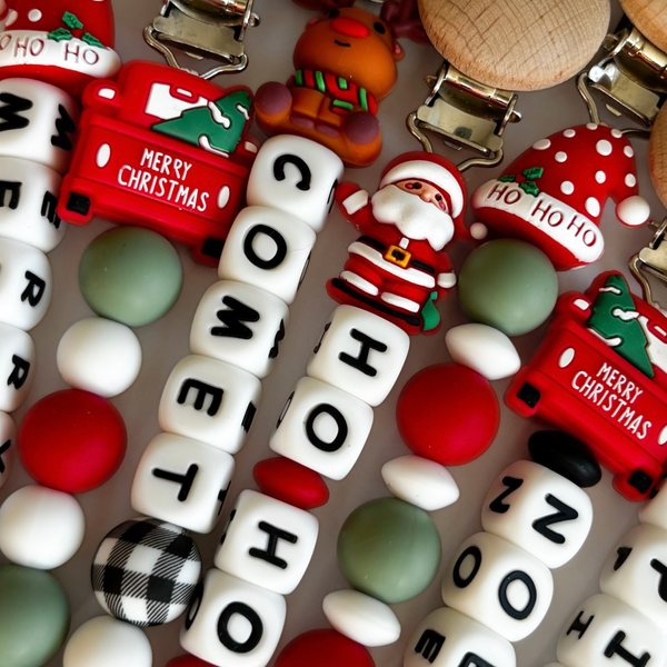Christmas Pacifier Clips • Baby's First Christmas 🎄