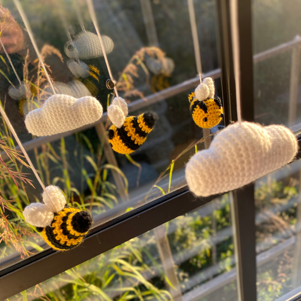 Crochet Bee Boho Baby Mobile ♡